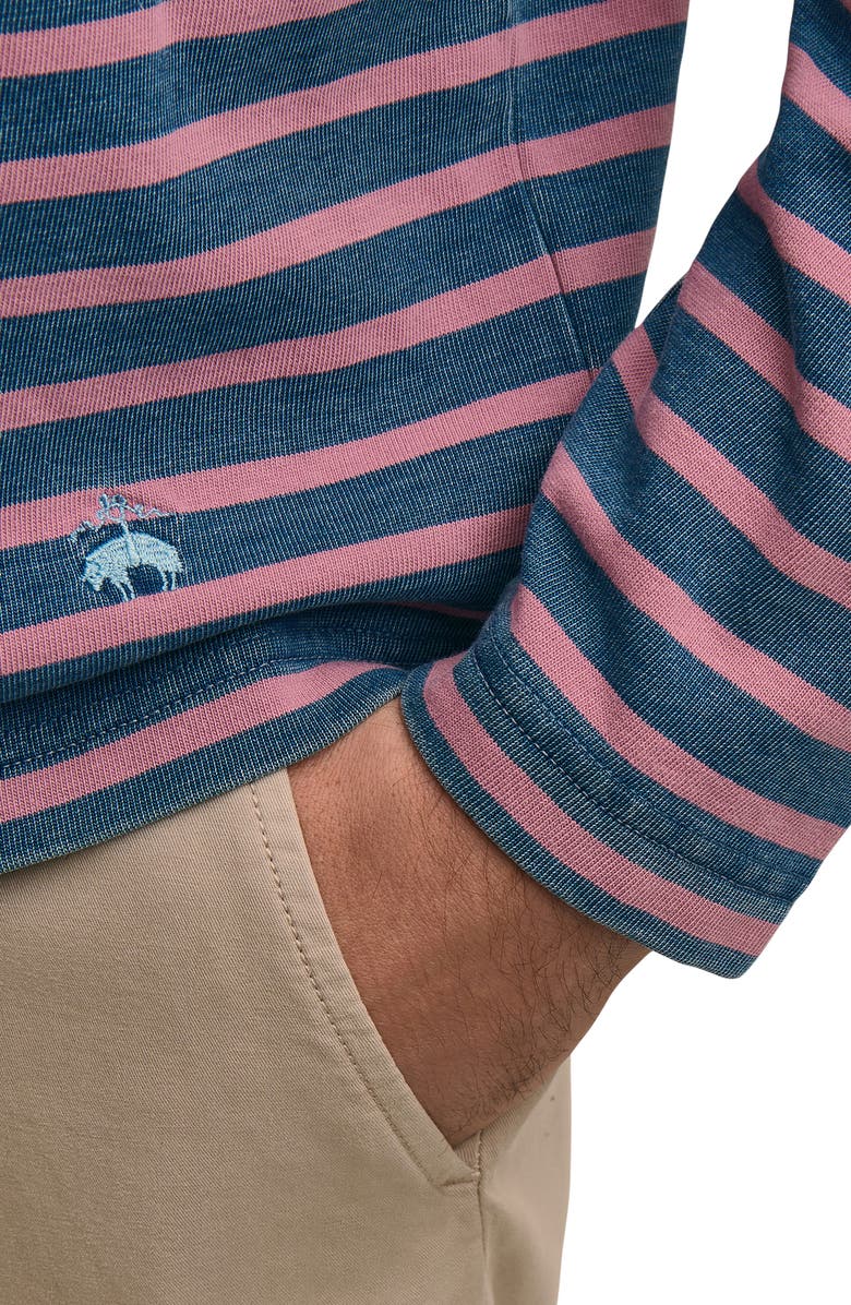 Brooks Brothers Mariner Stripe Long Sleeve Cotton T-Shirt, Alternate, color, Indigo/ Red