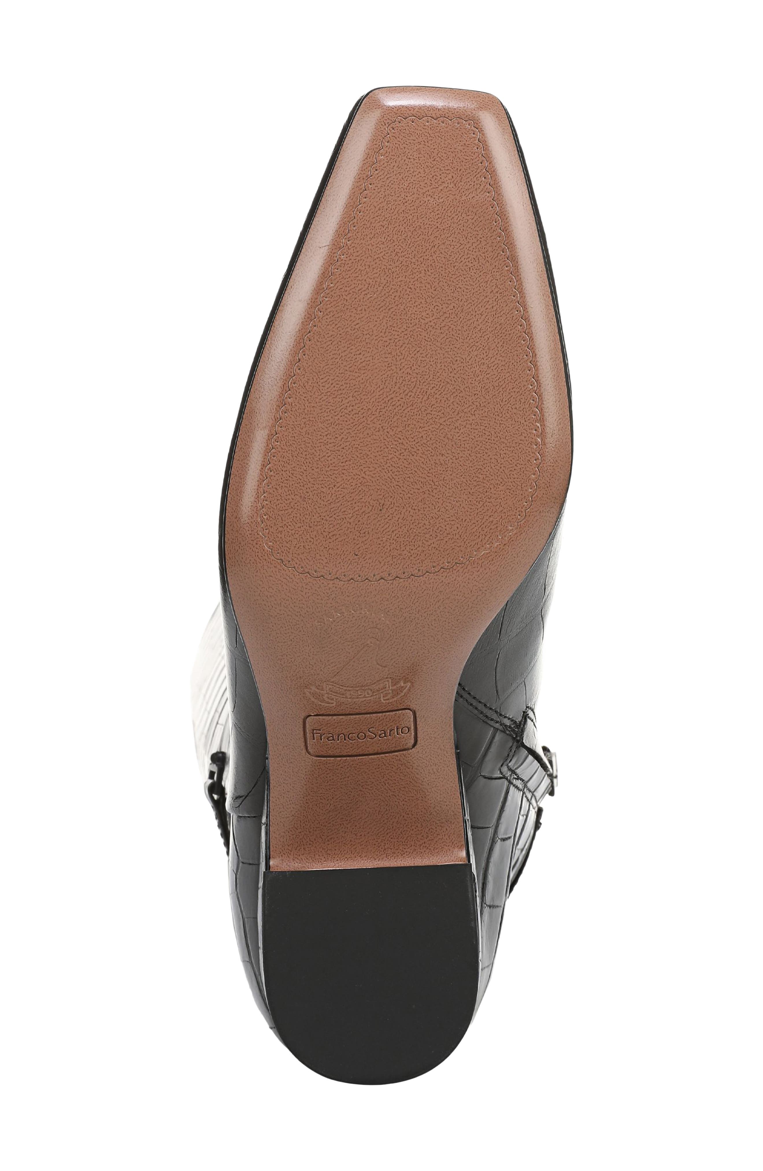 Franco Sarto Sorelina Knee High Boot, Alternate, color, Black Croc