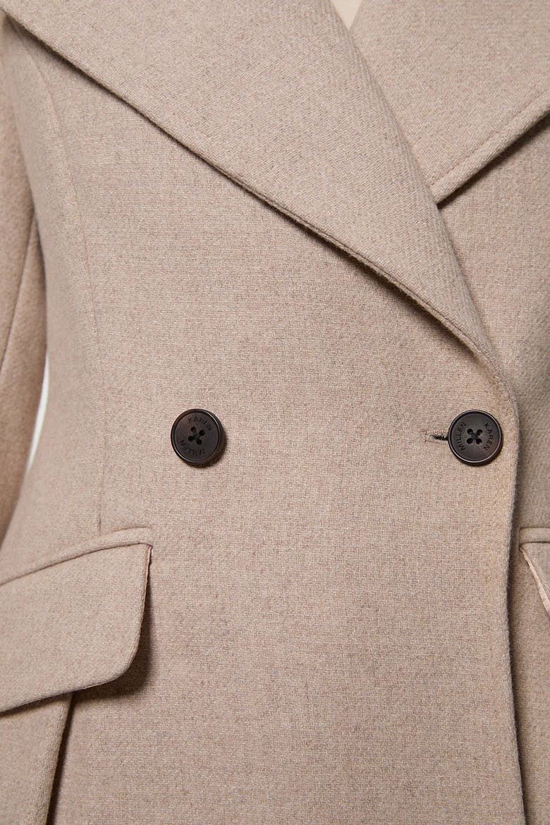 Wool Tailored Flared Skirt Midi Coat, Alternate, color, Oatmeal