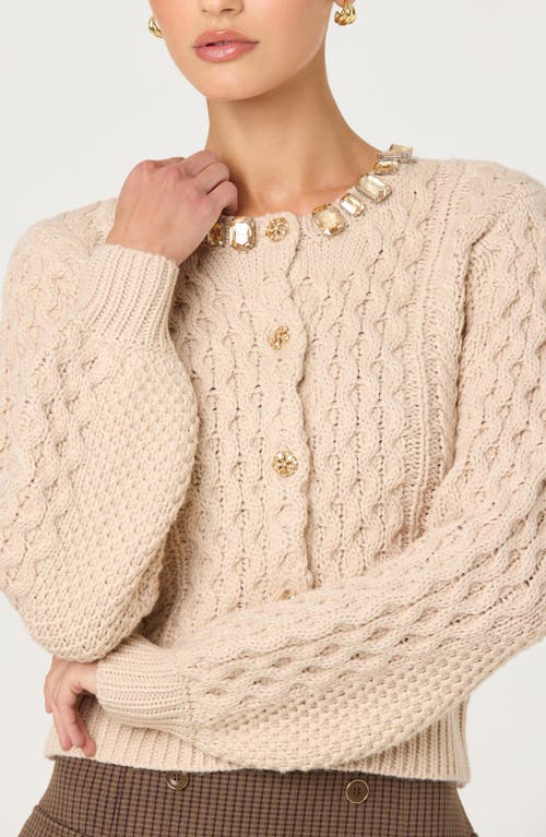 Astr The Label Cathryn Embellished Cardigan In White