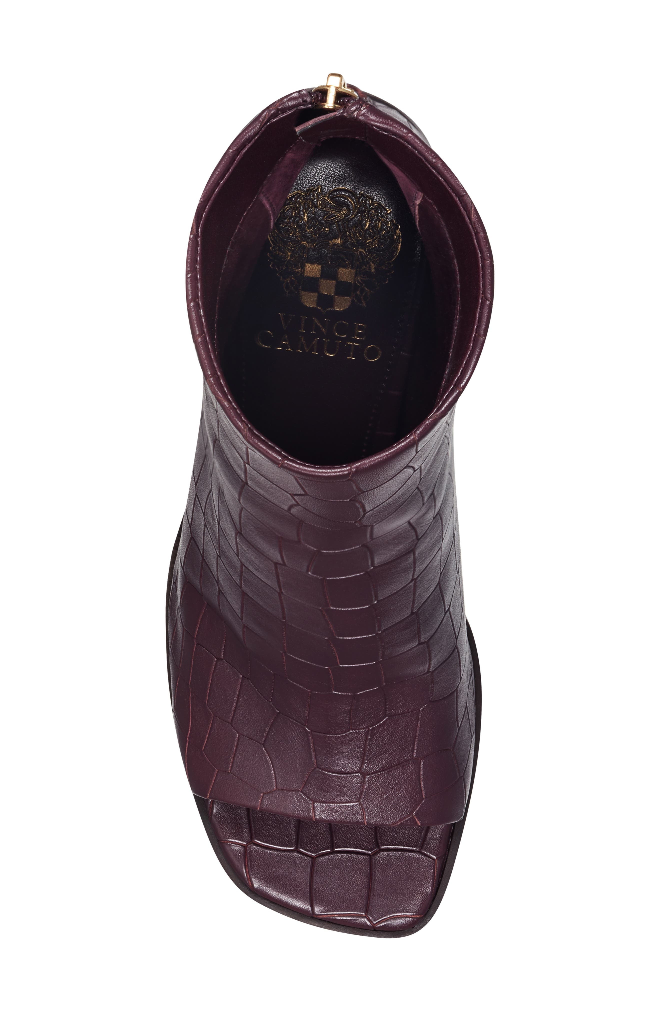 Bebinder Open Toe Bootie, Alternate, color, ELDERBERRY