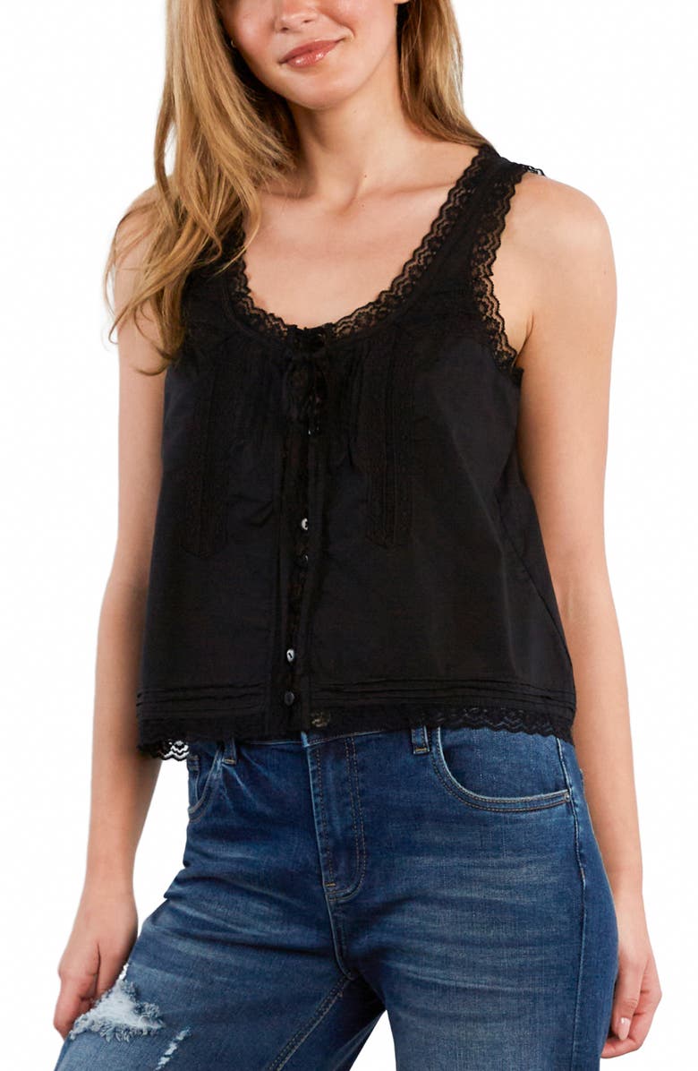 Billy T Lace Cotton Blend Tank Top, Alternate, color,