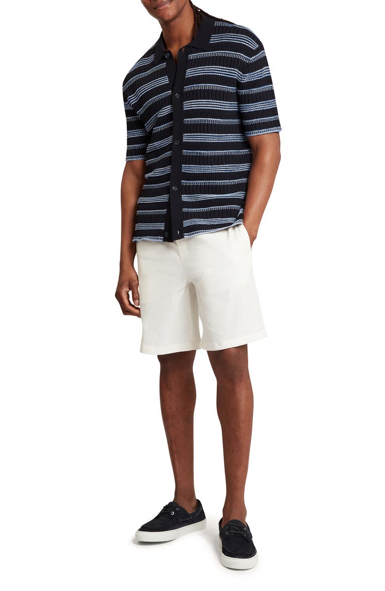 Ted Baker Florem Stripe Short Sleeve Knit Button-Up Shirt, Alternate, color, 