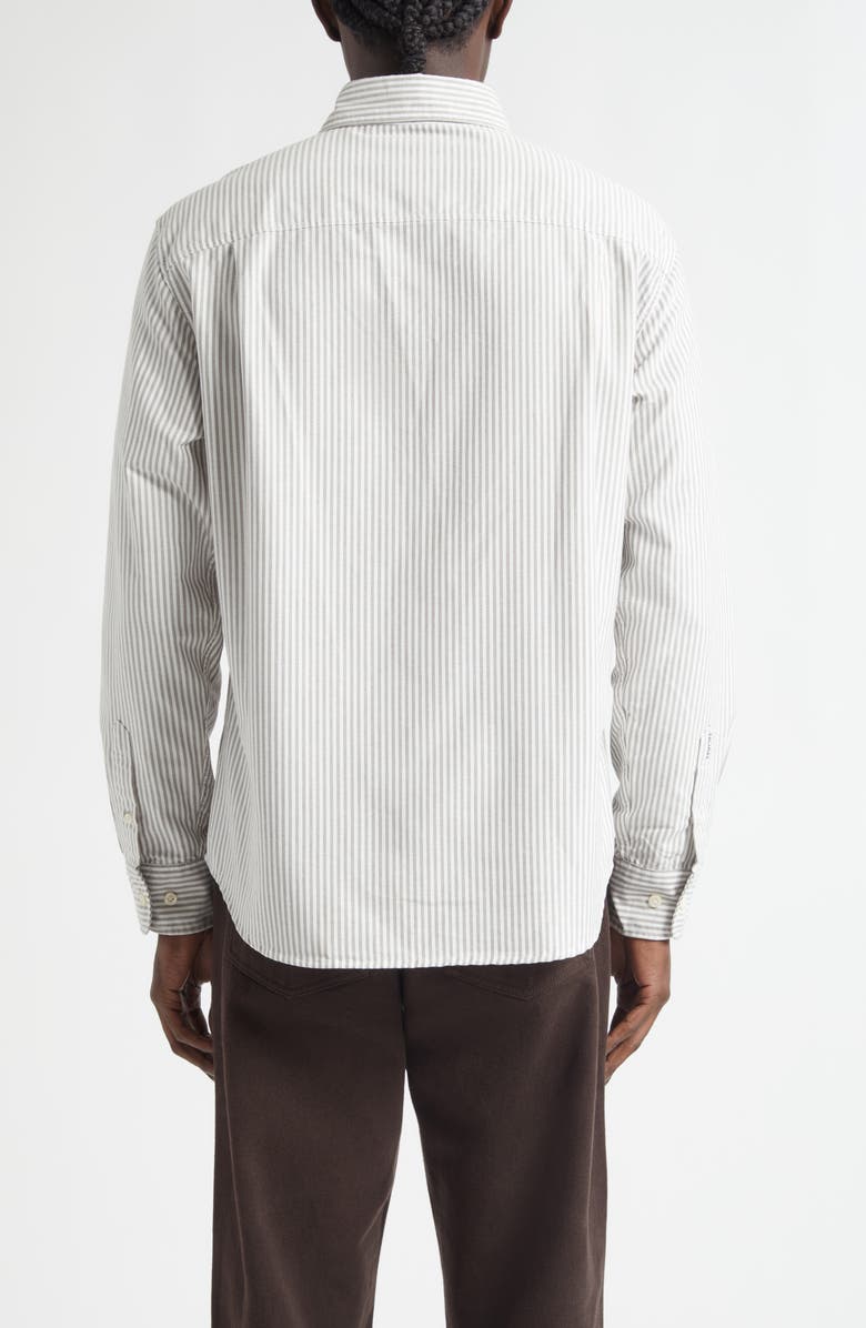 Noah Oxford Cotton Button-Down Shirt, Alternate, color, White / Brown