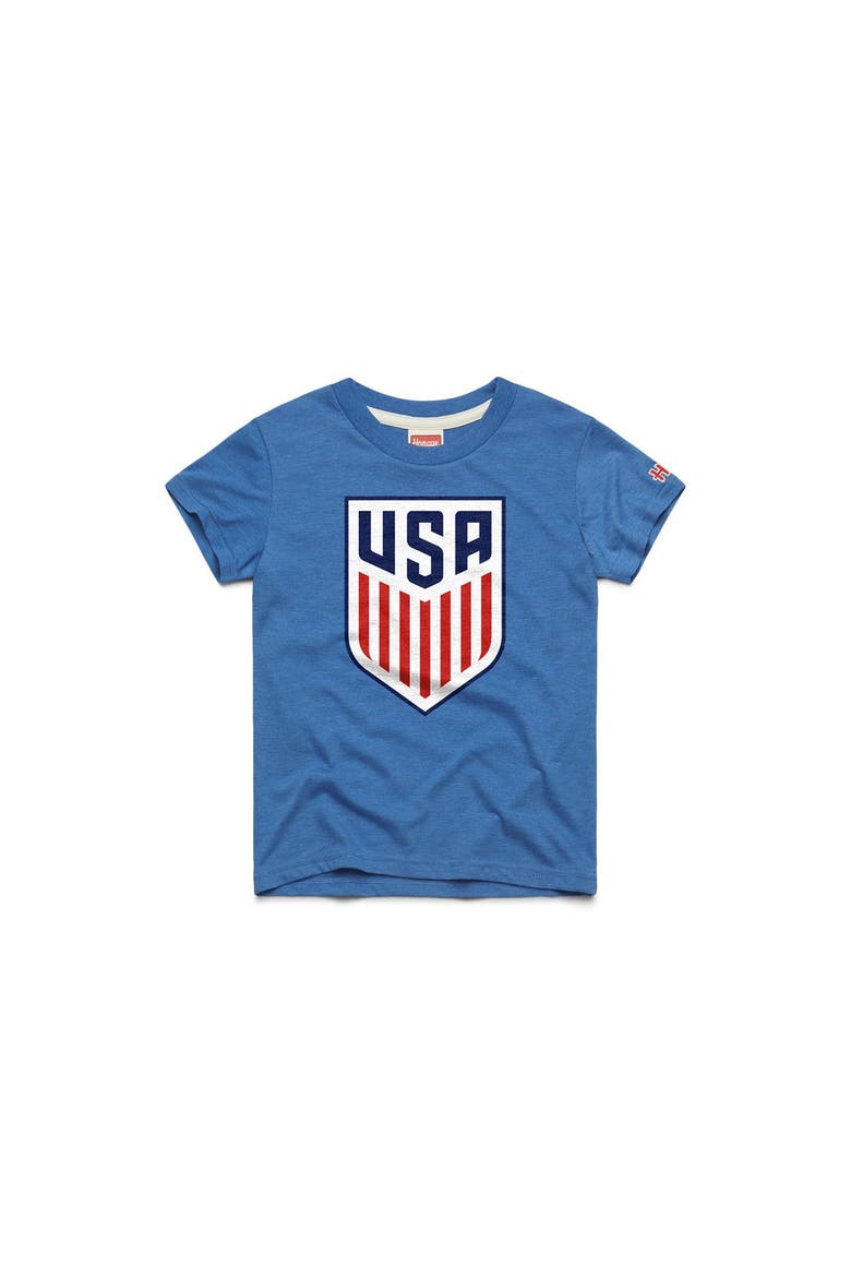 Youth Homage Royal USMNT Crest Tri-Blend T-Shirt, Main, color, Royal