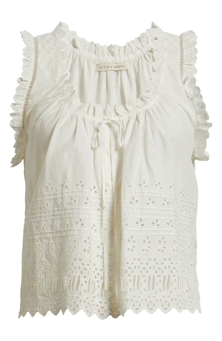 DÔEN Toussine Sleeveless Eyelet Top, Alternate, color, Salt