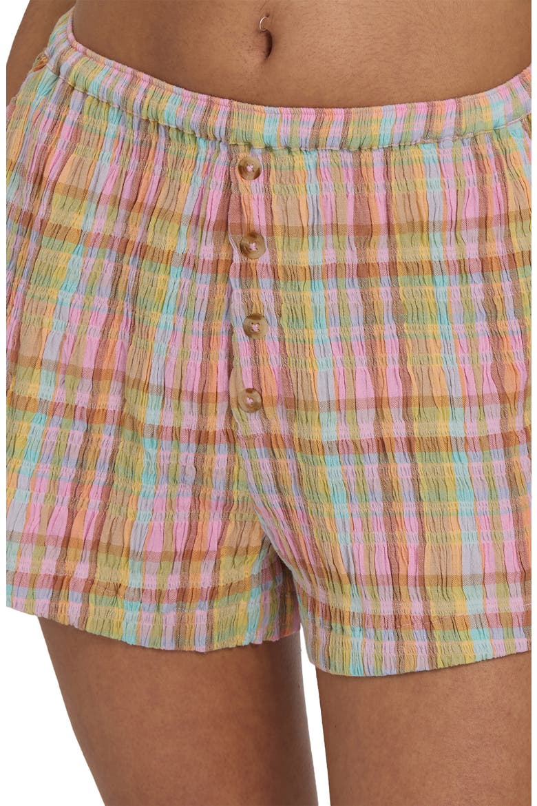 Sweet Check Print Shorts, Alternate, color, PARTY PINK