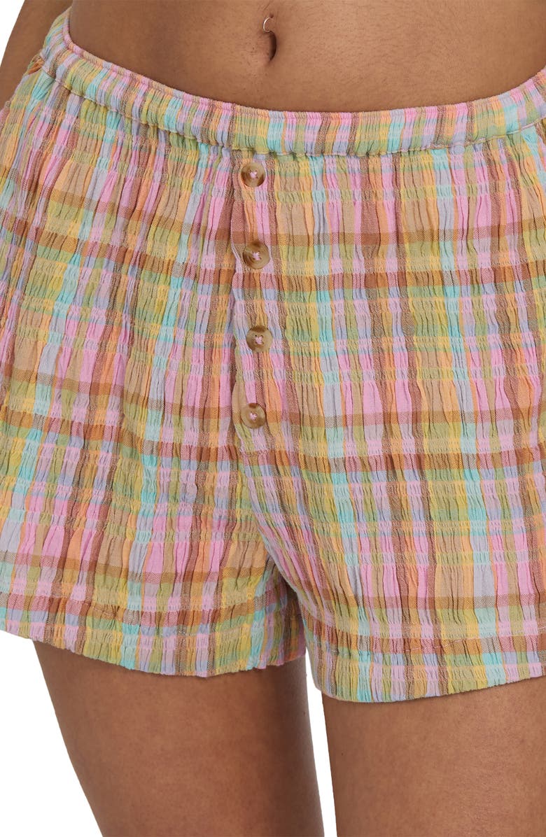 Billabong Sweet Check Print Shorts, Alternate, color, Party Pink