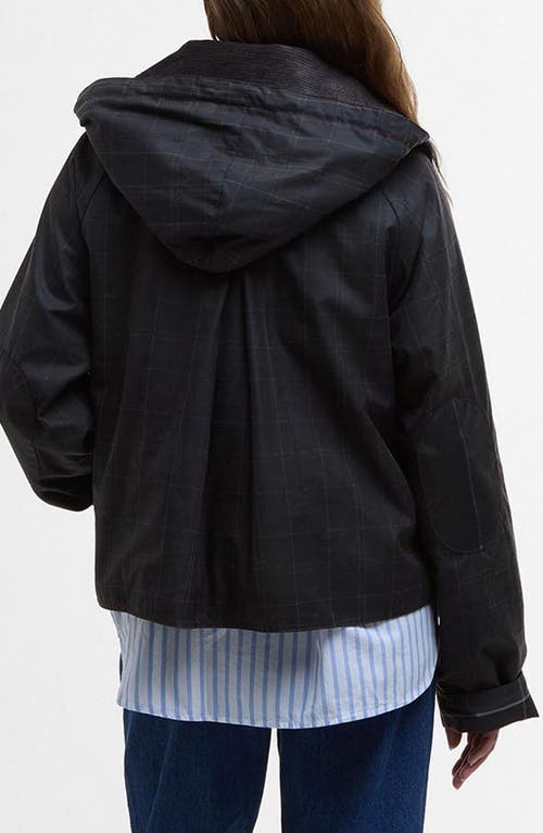 Shop Barbour X Ganni Tartan Waxed Anorak With Removable Hood In Classic Tartan