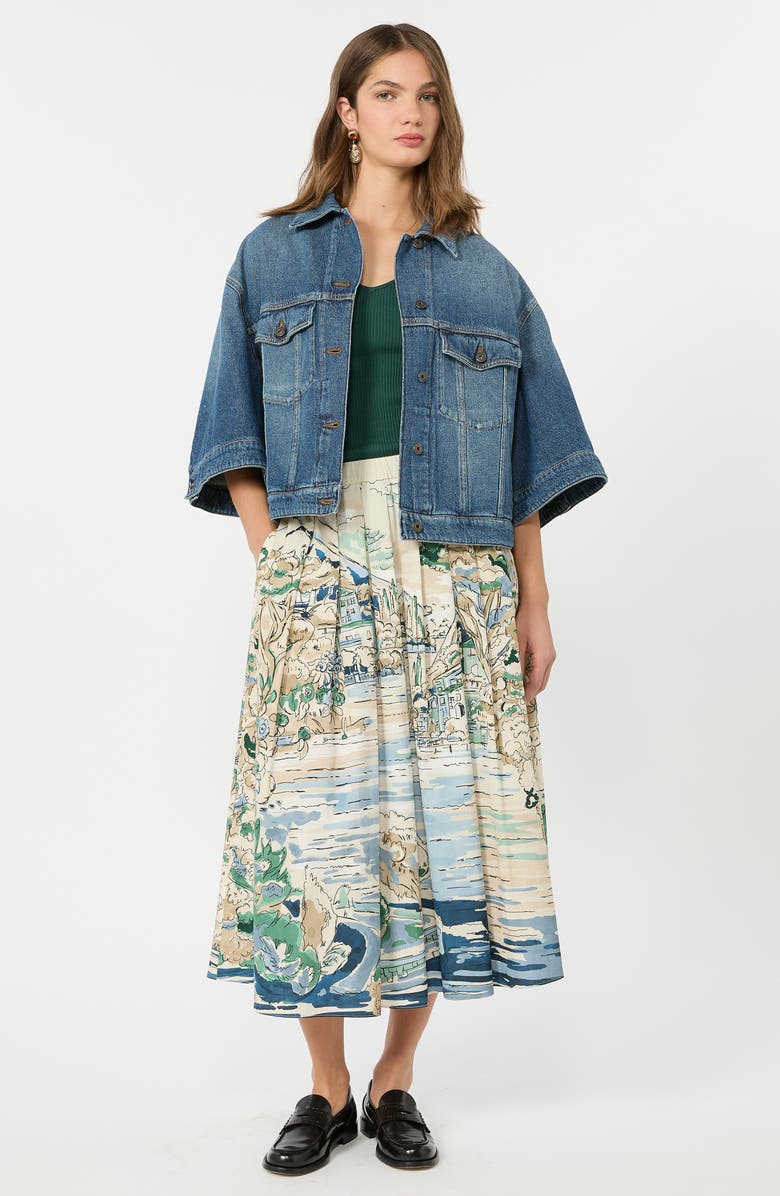 Weekend Max Mara Adepto Cotton Midi Skirt, Alternate, color,