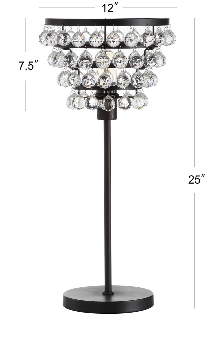 JONATHAN Y Buckingham 25" Crystal/Metal Table Lamp, Alternate, color, Bronze