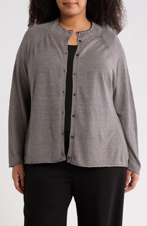 Organic Linen & Organic Cotton Cardigan (Plus)