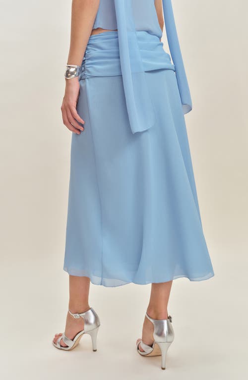 Reformation X Devon Lee Carlson Olivia Low Waist Midi Skirt In Ice Water