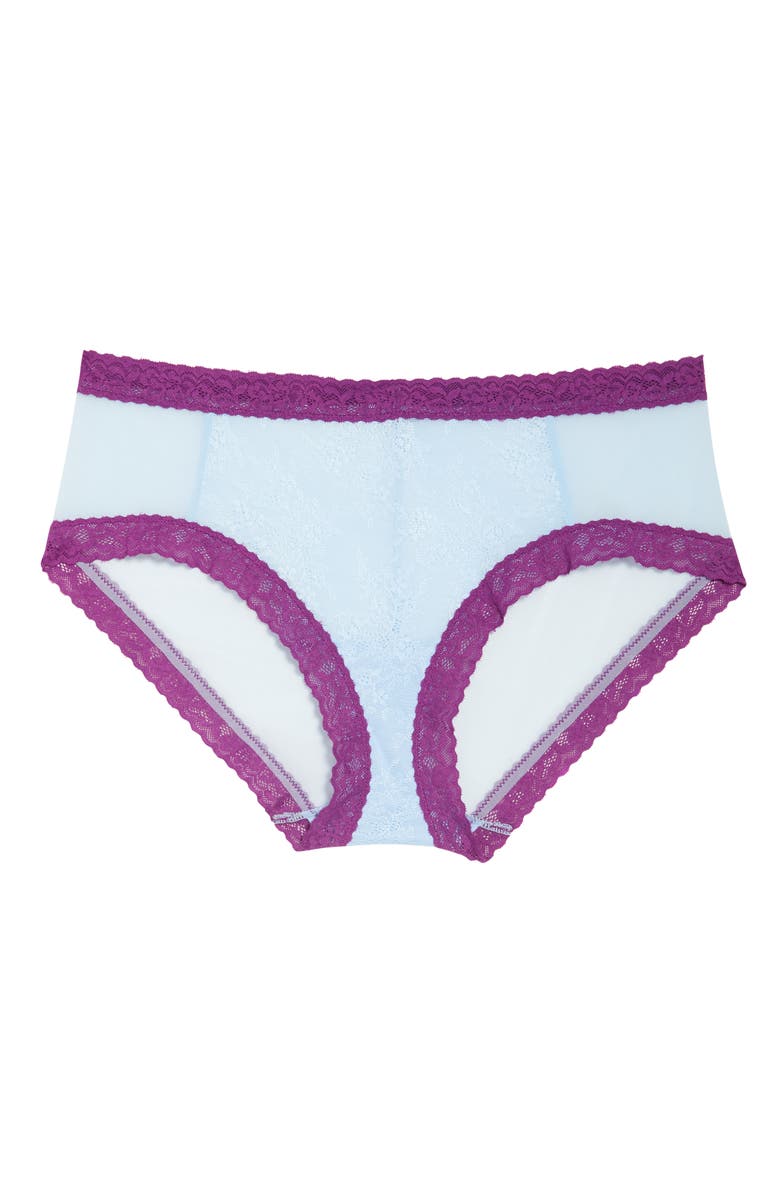 Natori Escape Lace Girl Briefs, Alternate, color, Skyfall / Caspia