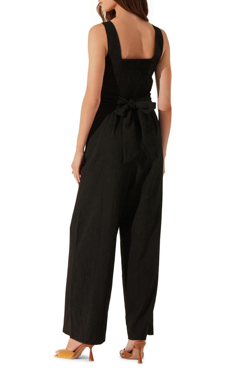 ASTR the Label Cross Front Jumpsuit, Alternate, color, Black