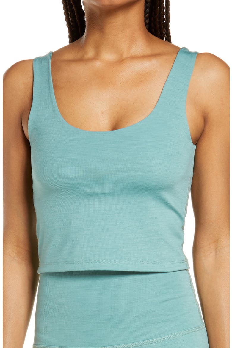 Keep It Simple Crop Tank, Main, color, MERMAID GREEN HEATHER RIB