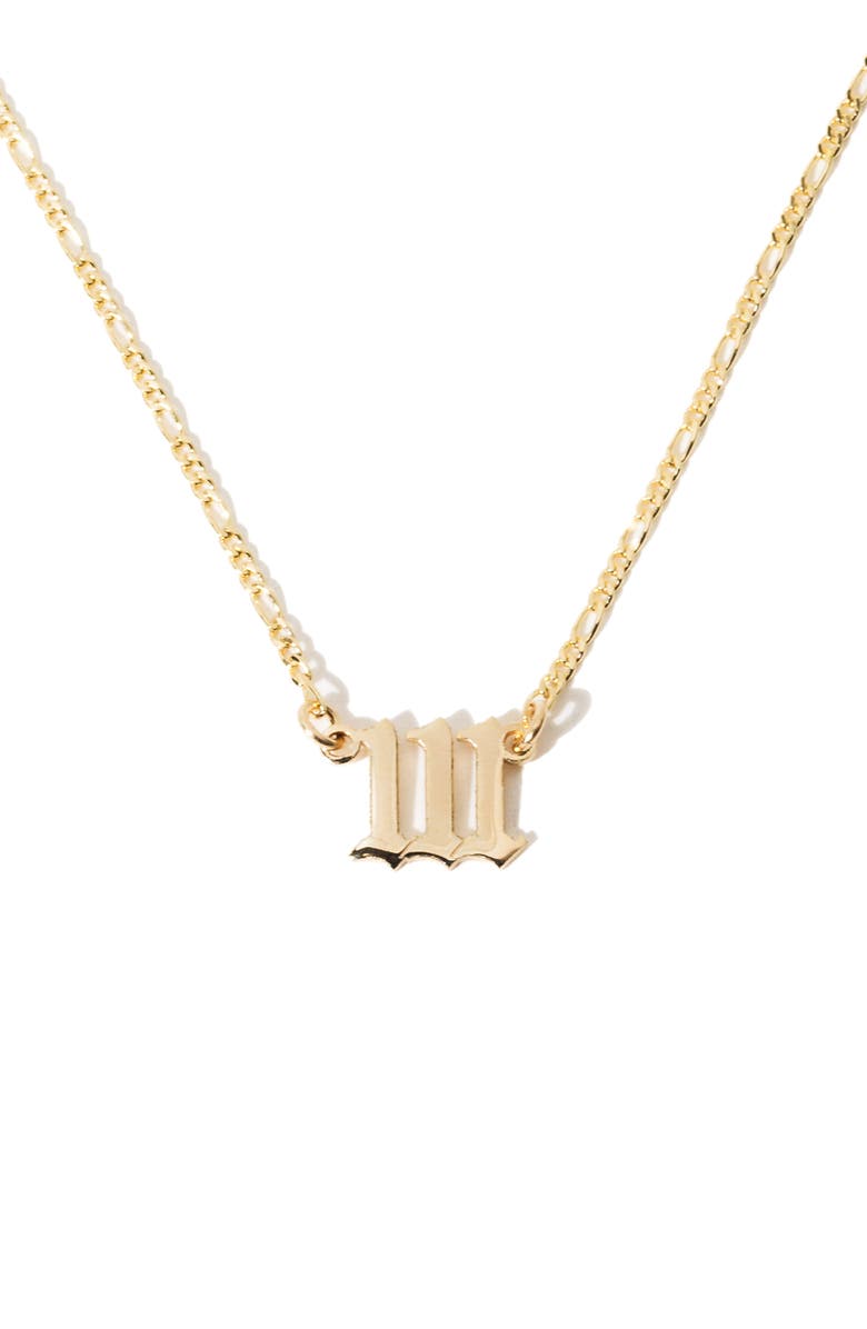 Child of Wild Angel Energy Pendant Necklace, Main, color, Gold - 1