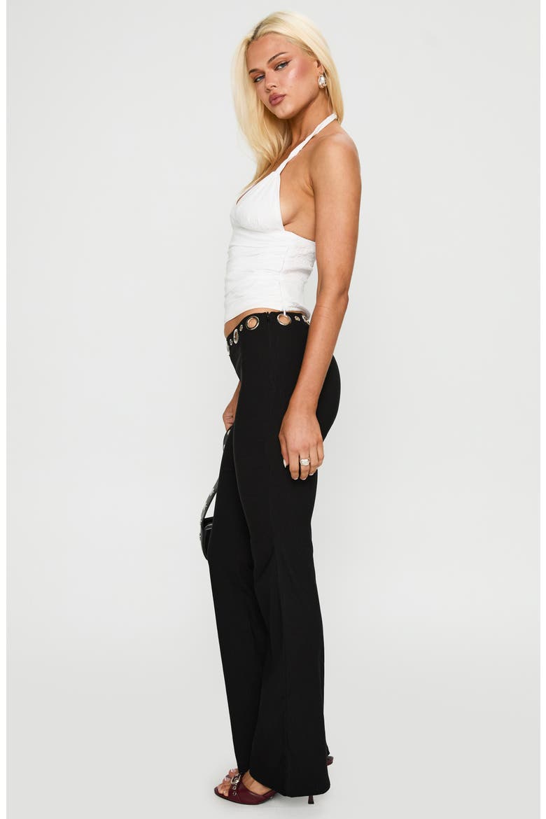 True Grit Grommet Trim Flare Pants, Alternate, color, BLACK