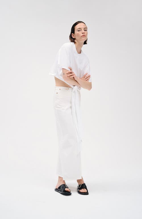 CLOSED CLOSED FRONT SLIT DENIM MIDI SKIRT 