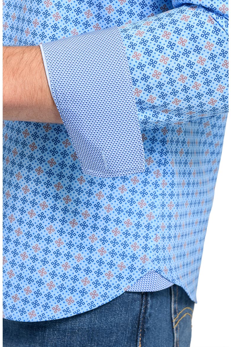 Quadruple Diamond Woven Long Sleeve Basic, Alternate, color, CHAMBRAY BLUE