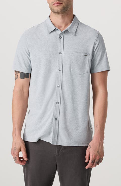 Ace Solid Short Sleeve Button-Up Shirt
