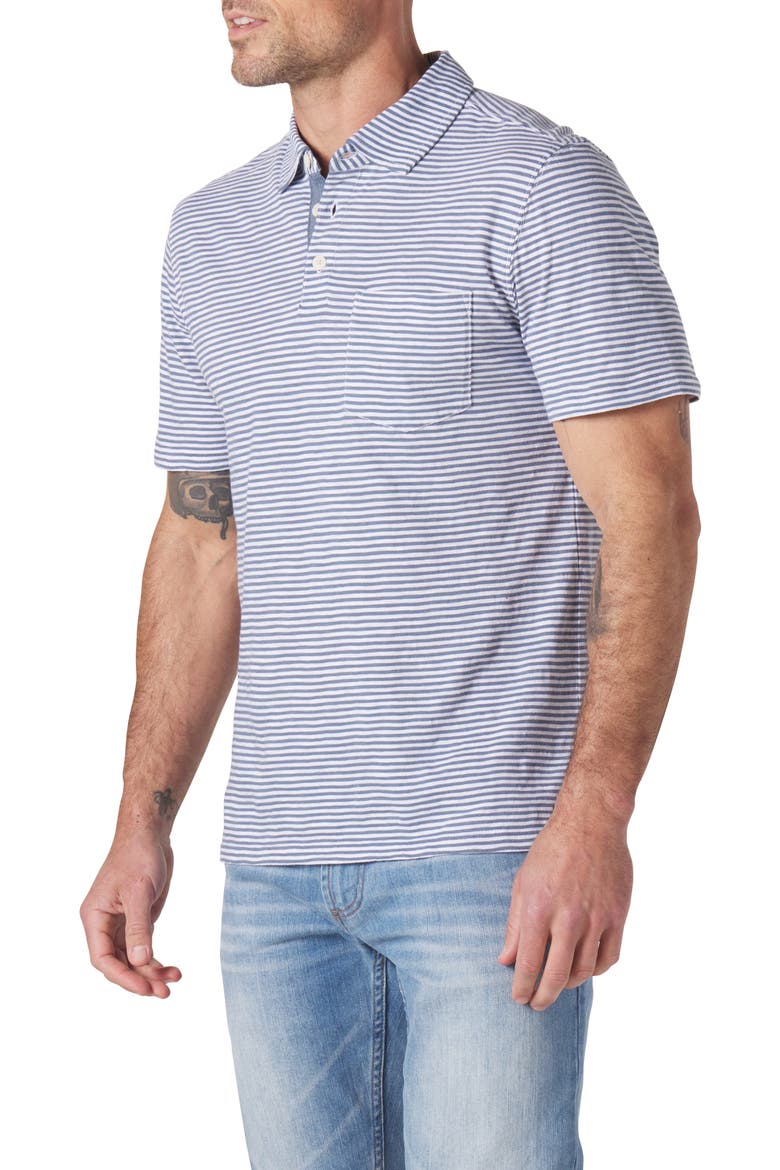 Slub Pocket Polo, Alternate, color, BLUE STRIPE