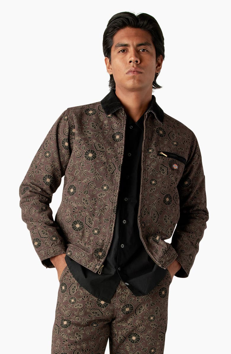 Dickies Ellis Floral Duck Canvas Zip Jacket, Alternate, color,