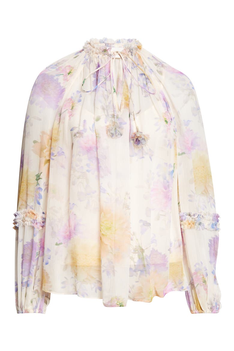 Luna Ruffle Billow Chiffon Top, Alternate, color, CREAM DAHLIA