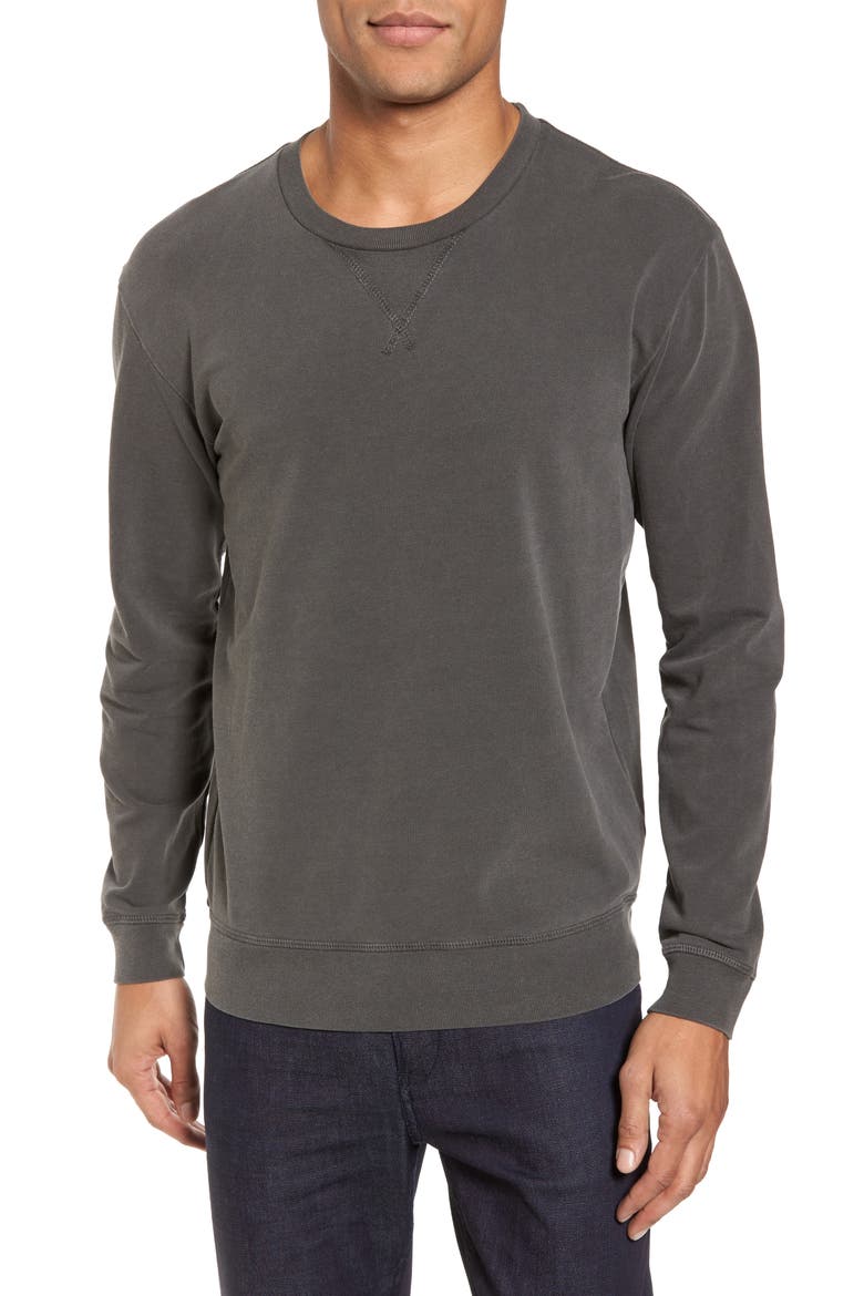 Slim Fit Crewneck Sweatshirt, Main, color, FADED BLACK
