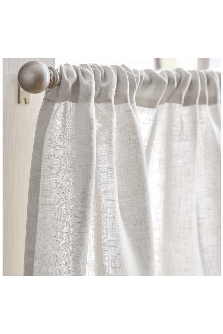 Set of 2 Tier Linen Curtain Panels, Alternate, color, SILVER
