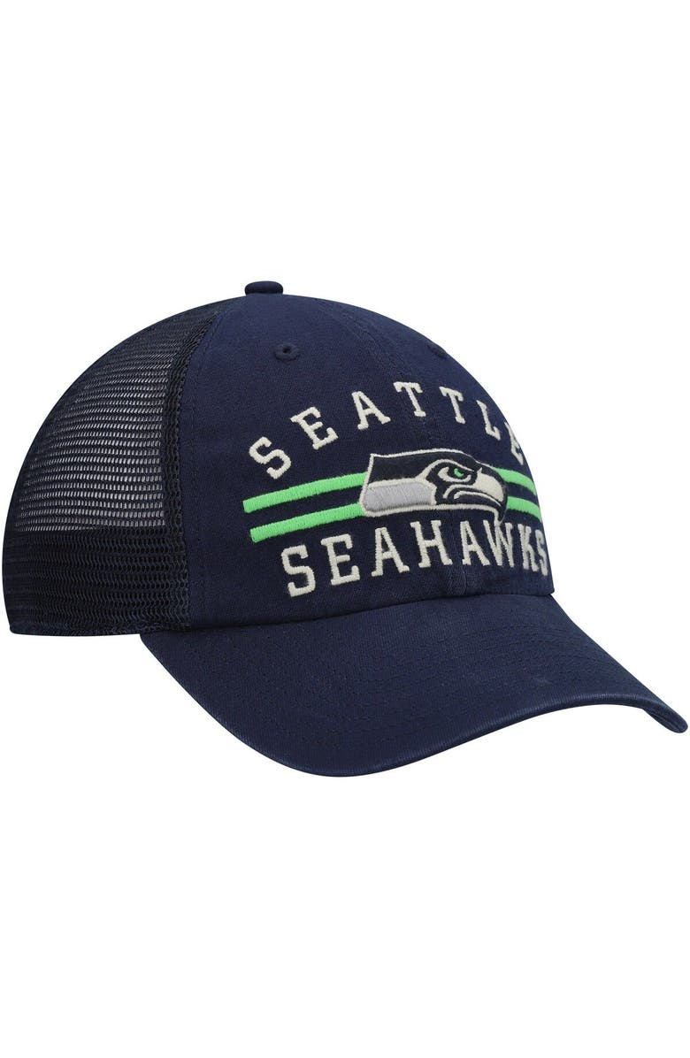 '47 Men's '47 College Navy Seattle Seahawks Highpoint Trucker Clean Up Snapback Hat, Alternate, color,