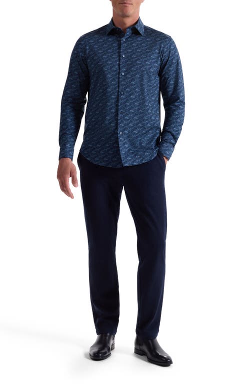 Bugatchi James Ooohcotton® Abstract Button-up Shirt In Blue