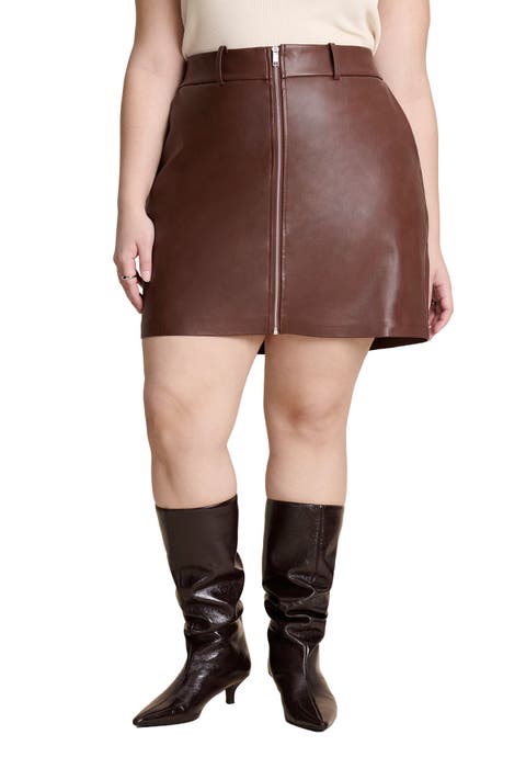 Faux Leather Mini Skirt (Plus)