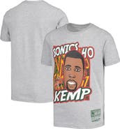 Mitchell & Ness Youth Mitchell & Ness Shawn Kemp Gray Seattle SuperSonics Hardwood Classics King of the Court Player T-Shirt