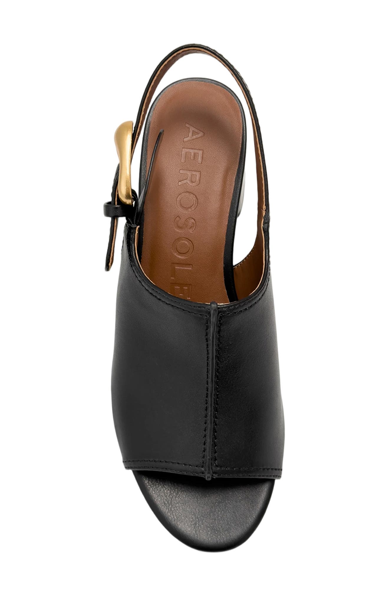 Aerosoles Chancey Platform Sandal, Alternate, color, Black Faux Leather