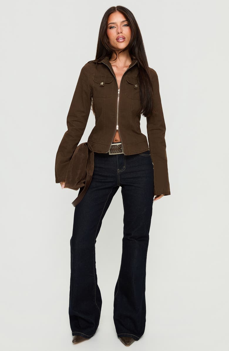 Princess Polly Kelehan Zip Jacket, Alternate, color, Stonewashed Brown