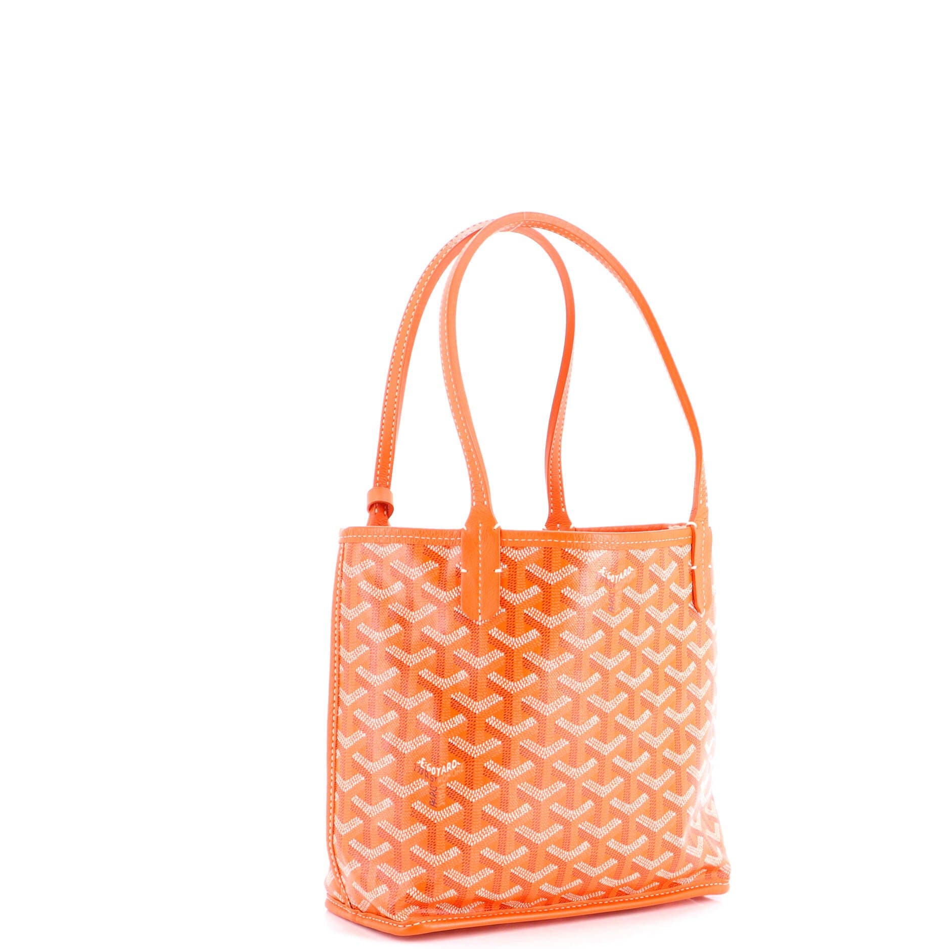 Pre-Owned Goyard Anjou Reversible Tote Coated Canvas Mini, Alternate, color, Orange