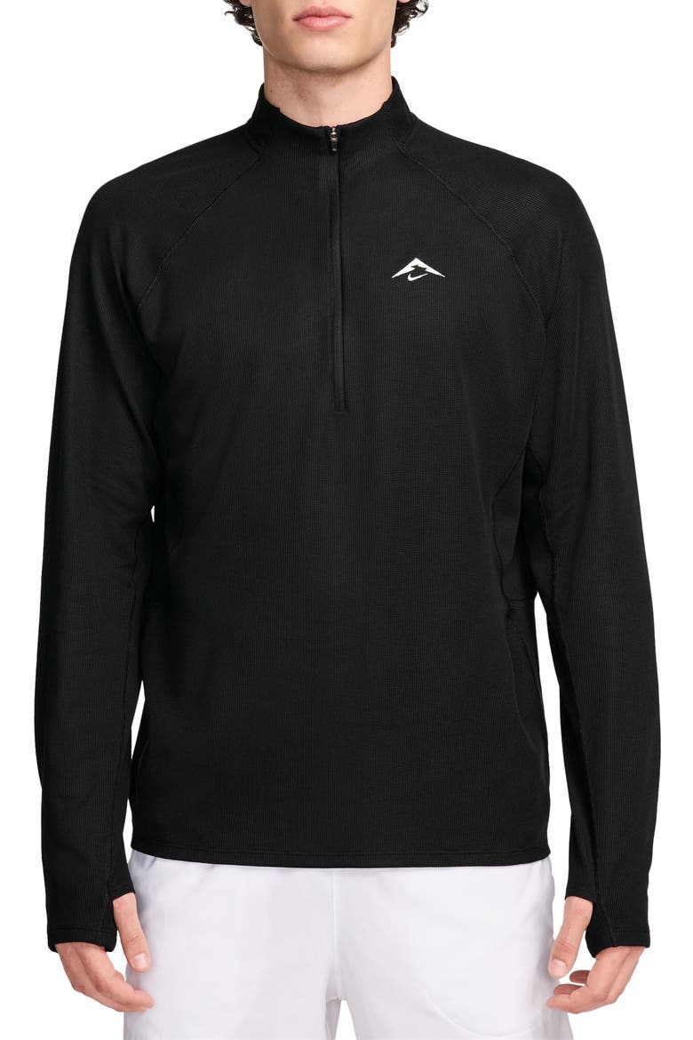 Dri-FIT Half Zip Midlayer Trail Top, Main, color, BLACK/ SUMMIT WHITE