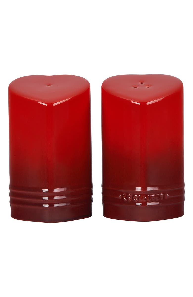 Le Creuset Heart Salt & Pepper Shaker Set, Alternate, color, Cerise