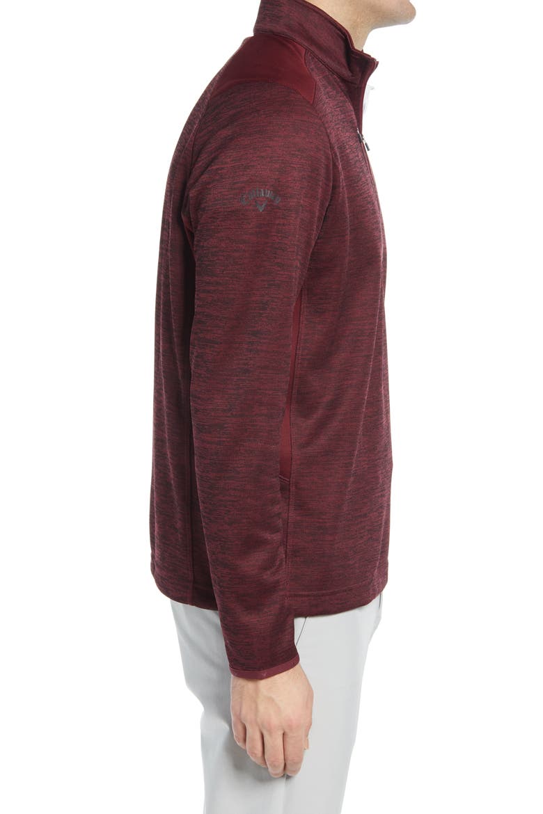 Swing Tech Dual Action Aquapel Water Repellent Men's Quarter Zip Pullover, Alternate, color, BURGUNDY HEATHER