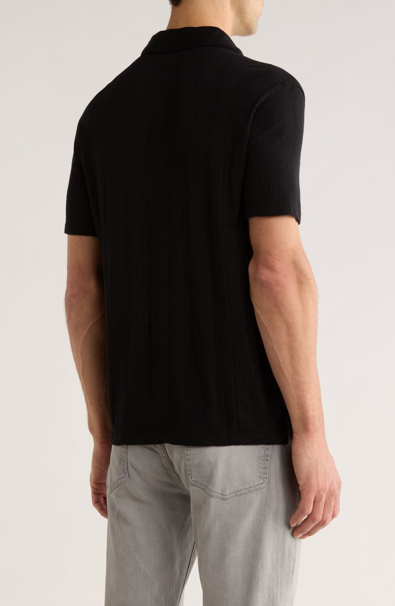 John Varvatos Leonardo Johnny Collar Polo, Alternate, color, Black