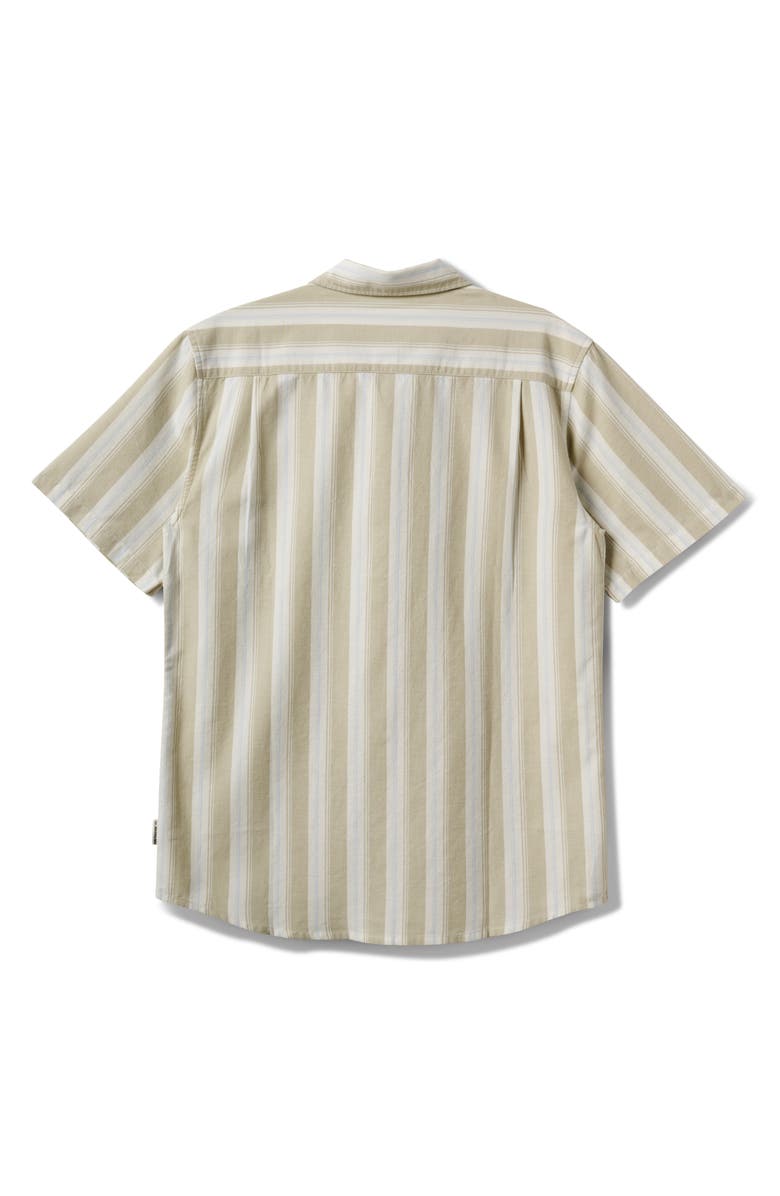 Quiksilver Oxford Stripe Classic Short Sleeve Button-Up Shirt, Alternate, color, Off White