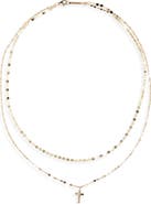 LANA 14K Gold Double Strand Cross Necklace