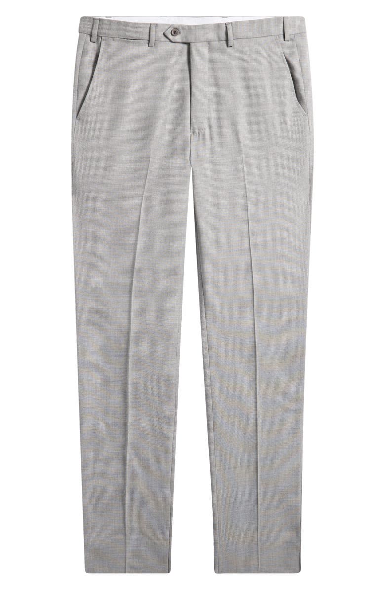 Emporio Armani Grey Textured Virgin Wool Dress Pants, Main, color, Grey