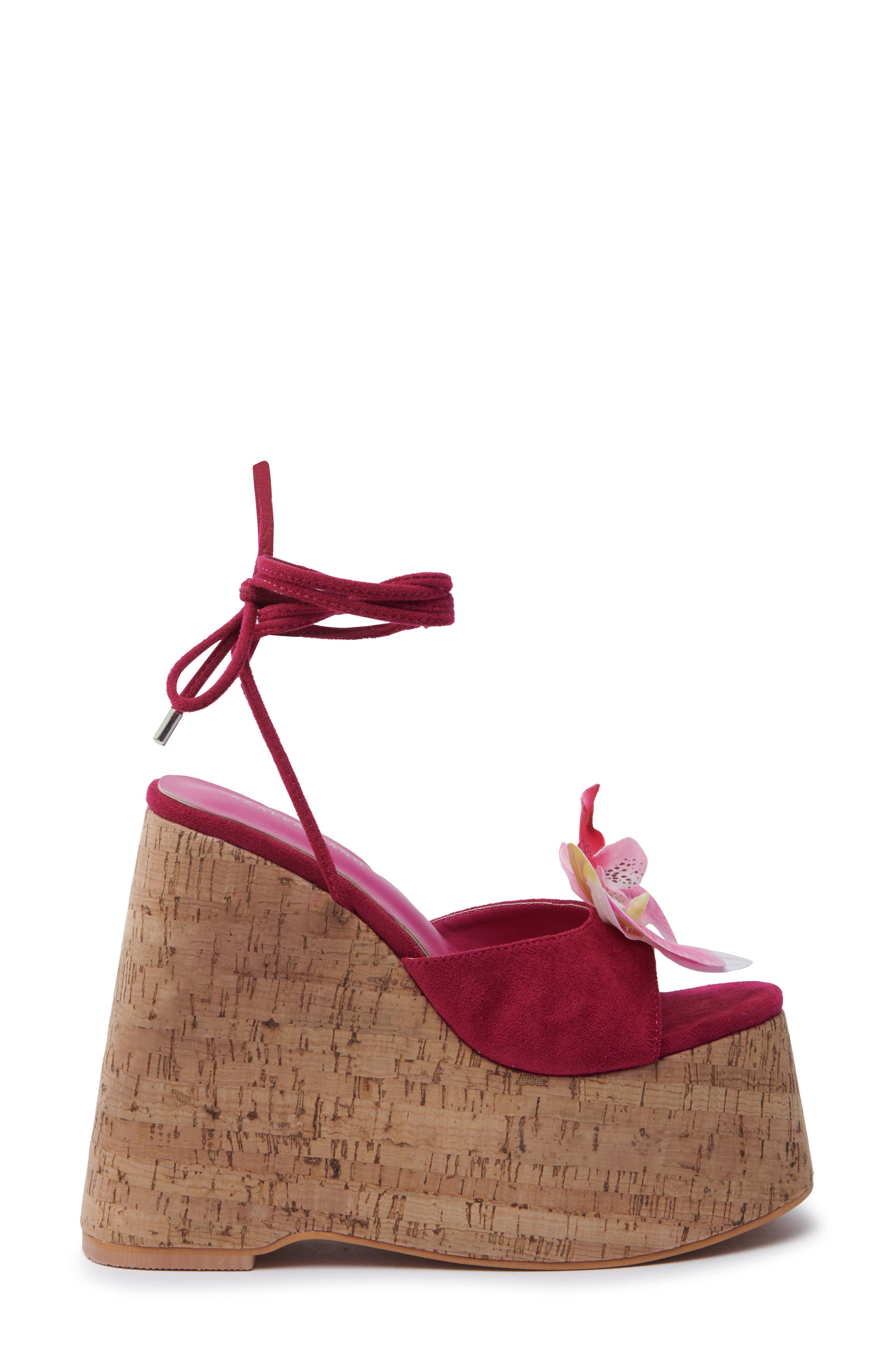 AZALEA WANG Daleyza Ankle Wrap Platform Wedge Sandal, Alternate, color, 