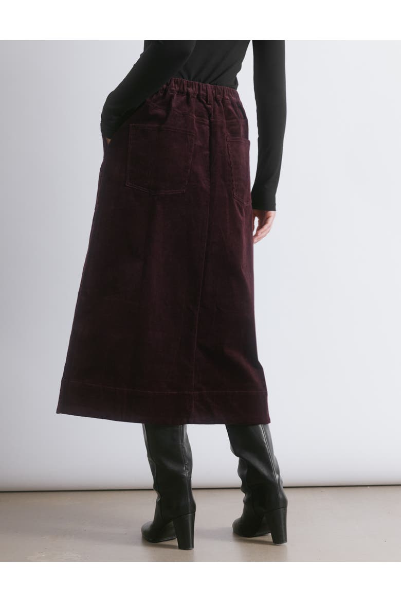Cord A-Line Skirt, Alternate, color, Burgundy