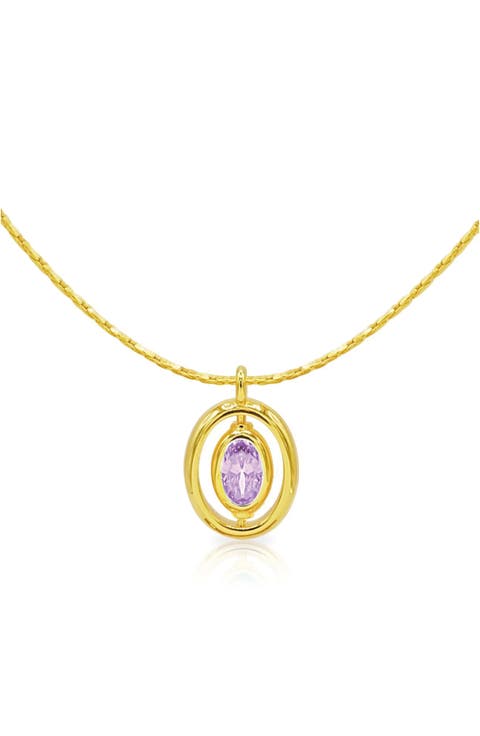 Oval Birthstone Pendant Necklace