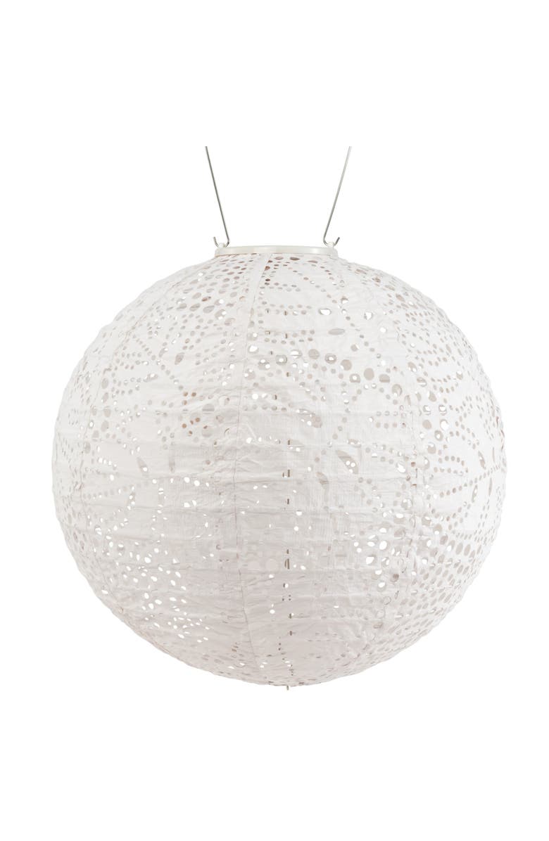 Allsop Home & Garden Soji Stella - Monstera Solar Lantern, Alternate, color, Porcelain White