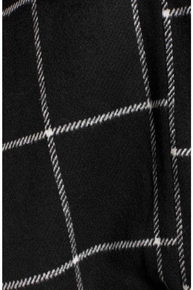 BB Dakota 'Braylee' Windowpane Plaid Midi Coat, Alternate, color, BLACK