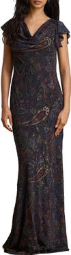 Lauren Ralph Lauren Clipped Jacquard Maxi Dress